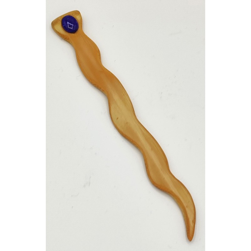 Pic à cheveux en bambou avec Lapis Lazuli.