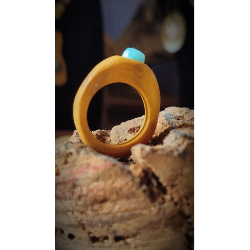 Bague en Houx et Larimar