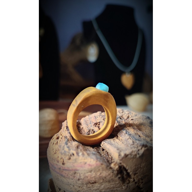 Bague en Houx et Larimar