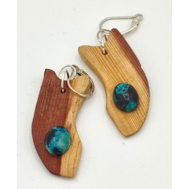 Boucles d'oreilles Sequoia géant et Chrysocolle