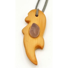 Pendentif Totem Dauphin avec Agate grise