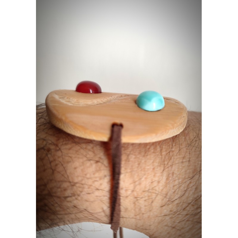 Bracelet Yin-Yang avec Cornaline et Larimar