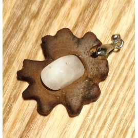 Pendentif Châtaignier et Quartz rose