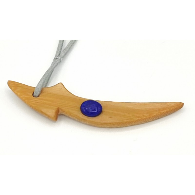 Pendentif Keris en bambou et Lapis Lazuli