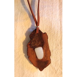 Pendentif Saule Blanc et Quartz blanc