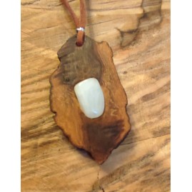 Pendentif Saule Blanc et Quartz blanc