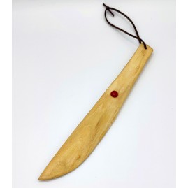 Coupe papier en bois de laurier Sauce avec incrustation de Cornaline