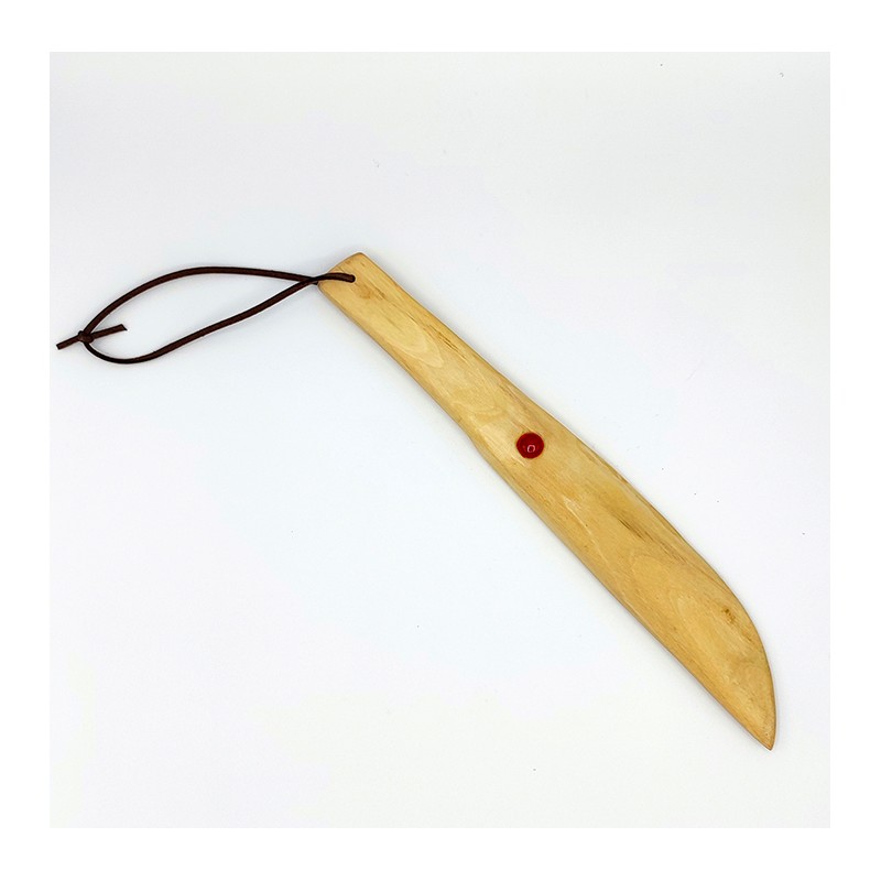 Coupe papier en bois de laurier Sauce avec incrustation de Cornaline