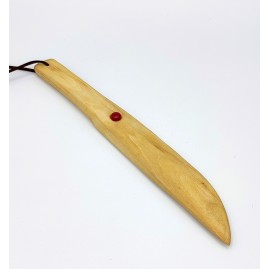 Coupe papier en bois de laurier Sauce avec incrustation de Cornaline