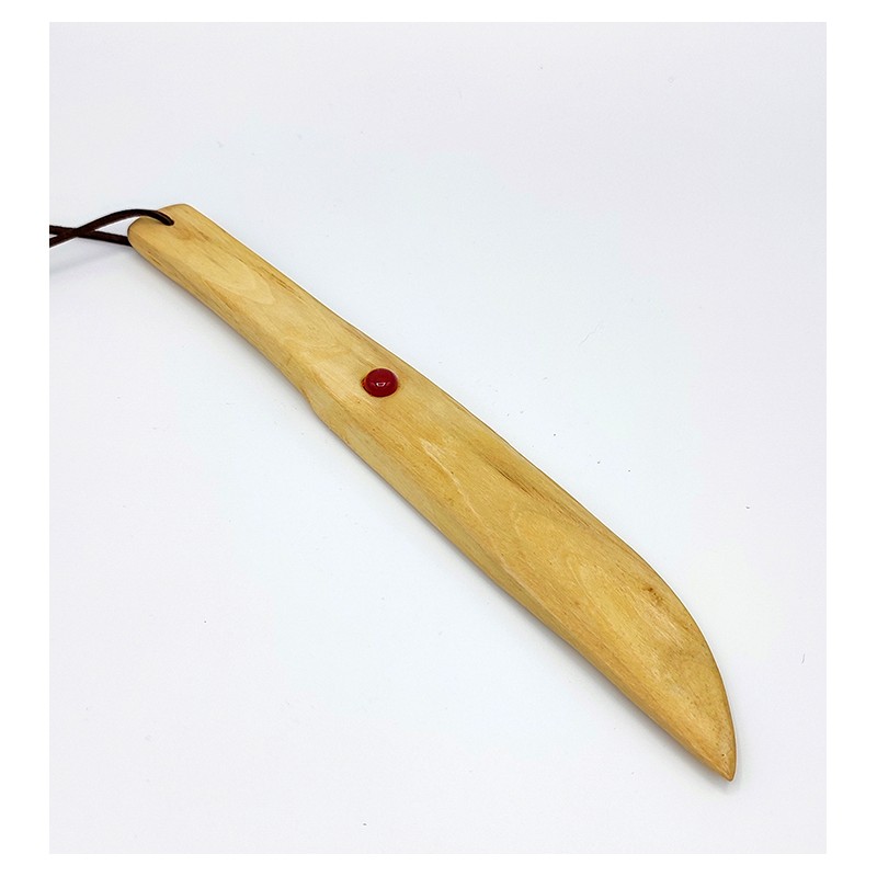 Coupe papier en bois de laurier Sauce avec incrustation de Cornaline