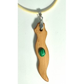 Pendentif Bambou et malachite