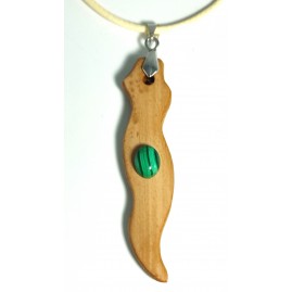 Pendentif Bambou et malachite