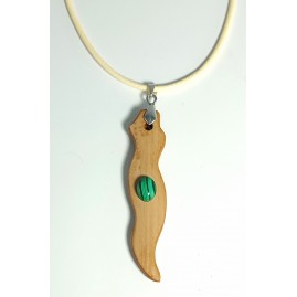 Pendentif Bambou et malachite