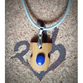 Pendentif en Bambou et Lapis Lazuli