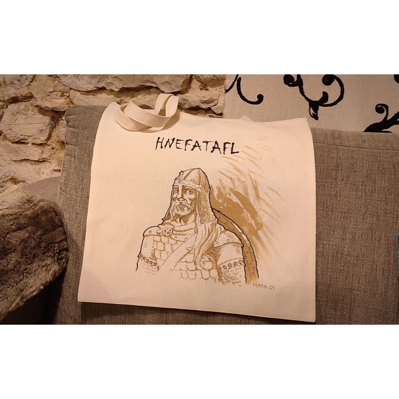 Sac avec illustration originale (acrylique et chicorée). Hnefatafl, Jeu Viking
